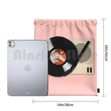 Vinyl Records Player Backpack Drawstring Bag Riding Climbing Gym Bag