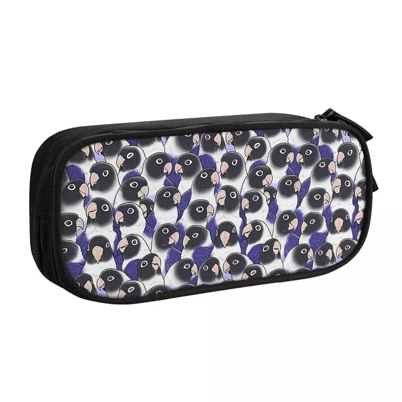 Violet Masked Lovebird Pen Box Student School Anime Zipper Pen Bag