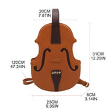 Violin Shape PU Leather Backpack School Handbag for Teen Girl