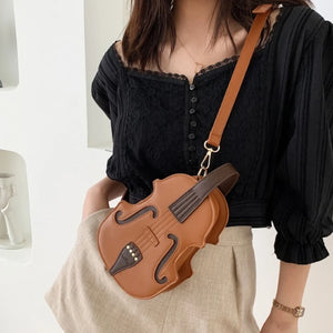Violin Shape PU Leather Mini Backpacks For Women