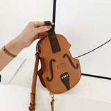Violin Shape PU Leather Small Backpacks For Women
