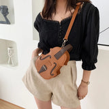 Violin Shape PU Leather Small Backpacks For Women