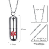 Stainless Steel Pill Container Bottle Necklaces Pendant Engraving