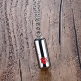 Stainless Steel Pill Container Bottle Necklaces Pendant Engraving