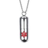 Stainless Steel Pill Container Bottle Necklaces Pendant Engraving