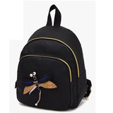 Dragonfly Lady Backpack 3D Diamond Shoulder Bag Retro Female Bag