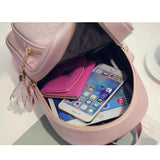 Sequined Leather School Backpack for Teen Girls