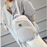 Sequined Leather School Backpack for Teen Girls