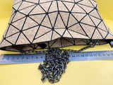 W639 Chain Diamond Geometric Shoulder Bag Deformation Bucket Bag