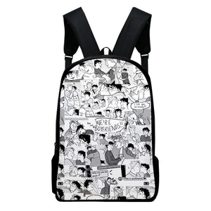 WAWNI Heartstopper Zipper Bag Harajuku Rucksack Anime Printed Students Backpack