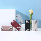 WEICHEN Flower Print Long Wallet Women PU Leather Female Wallets