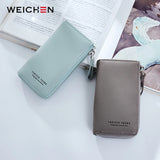 WEICHEN Lady Key Wallet PU Leather Zipper Girl Housekeeper