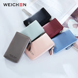 WEICHEN Lady Key Wallet PU Leather Zipper Girl Housekeeper