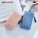 WEICHEN Lady Key Wallet PU Leather Zipper Girl Housekeeper