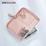WEICHEN Lady Key Wallet PU Leather Zipper Girl Housekeeper