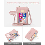 Transparent Touchable Cell Phone Pocket Shoulder Bags For Women Ladies