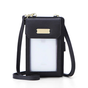 Transparent Touchable Cell Phone Pocket Shoulder Bags For Women Ladies
