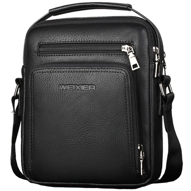 WEIXIER Casual Men Crossbody Bags Pu Leather Messenger Bag Men Handbag