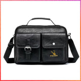 WEIXIER Coffee PU Leather Men Crossbody Bag Shoulder Bags