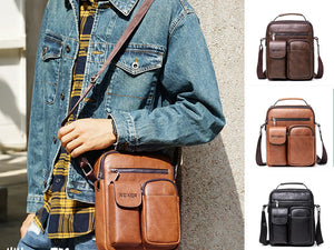 Men Briefcase Bag High Business Famous Leather Shoulder Messenger Bags 13.3 inch