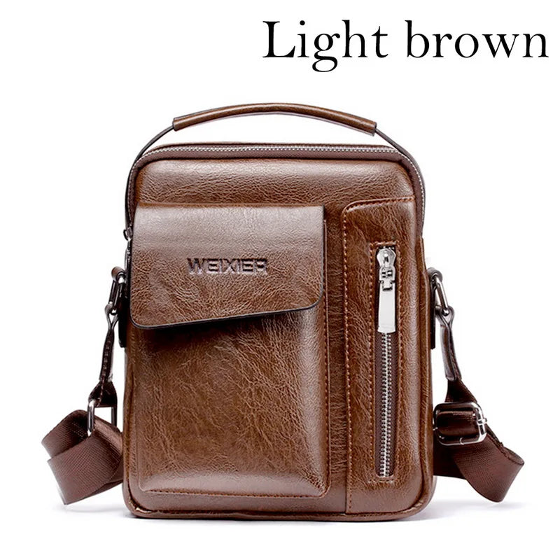 Men Briefcase Bag High Business Famous Leather Shoulder Messenger Bags 13.3 inch