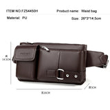 WEIXIER PU Men's Waist Bags Leather Male Fanny Pack Money Belt Bag