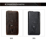Men's Crocodile Pattern Leather Clutch Bag for Money and Cards