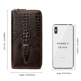 Men's Crocodile Pattern Leather Clutch Bag for Money and Cards
