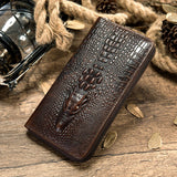 Men's Crocodile Pattern Leather Clutch Bag for Money and Cards