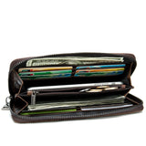 Men's Crocodile Pattern Leather Clutch Bag for Money and Cards