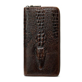 Men's Crocodile Pattern Leather Clutch Bag for Money and Cards