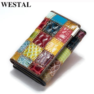 Crocodile Pattern Leather Wallet for Women