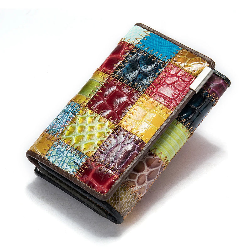 Crocodile Pattern Leather Wallet for Women