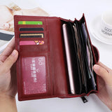 Women's Leather Clutch Wallet Phone Money Bag