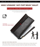 Men's Long Leather Zip Wallet Clutch Phone Money Bag