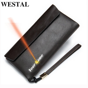 Men's Long Leather Zip Wallet Clutch Phone Money Bag