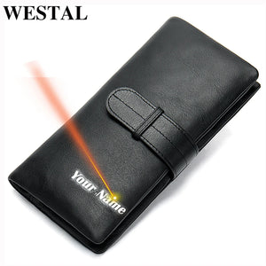 Men's Leather Zipper Wallet Business Money Bag 6018
