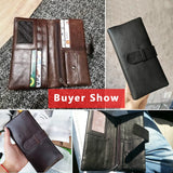 Men's Leather Zipper Wallet Business Money Bag 6018
