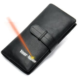 Men's Leather Zipper Wallet Business Money Bag 6018
