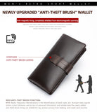 Men's Leather Zipper Wallet Business Money Bag 6018