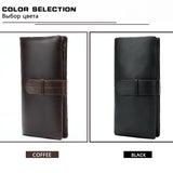 Men's Leather Zipper Wallet Business Money Bag 6018
