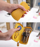 Litchi Leather Key Wallet with 6 Key Hooks