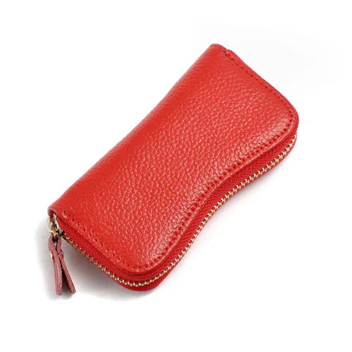Litchi Leather Key Wallet with 6 Key Hooks