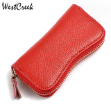 Litchi Leather Key Wallet with 6 Key Hooks