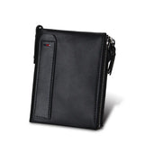 Crazy Horse Leather Short Wallet Anti RFID High Capacity Mens Wallet