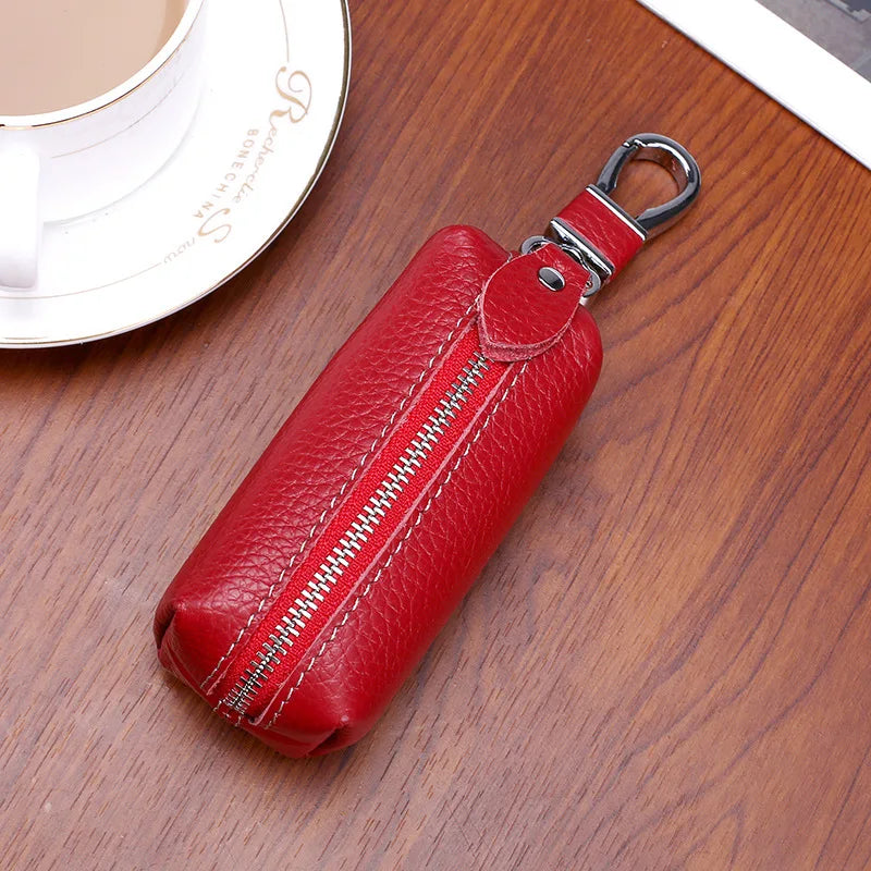 Leather Car Key Holder Wallet Men Housekeeper Keys Keychain Women Vintage