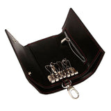 Leather Carbon Fiber RFID Key Holder Organizer Pouch Key Wallets