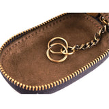 Leather Vintage Zipper Key Wallets Men Women Small Housekeeper Holder