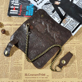 Leather Men Clutch Wallets Tiger/Dragon Pattern Crazy Horse Cow Leather Men Chai