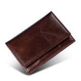 RFID Blocking Card Wallet Men Short Hasp Retro Oil Wax Leather Small Wallet